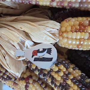 Vintage Native American Zuni Woodpecker Gemstone Inlaid Pendant ❤️🐦‍⬛🩶🎁